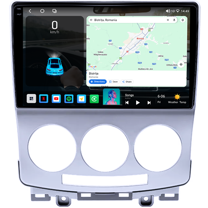 Navigatie dedicata Mazda 5 2005-2010, 4GB RAM 64GB ROM, Octacore, Android 14, Display QLED 1K 9", Carplay&Android Auto, SIM 4G, Ventilator Activ [2]