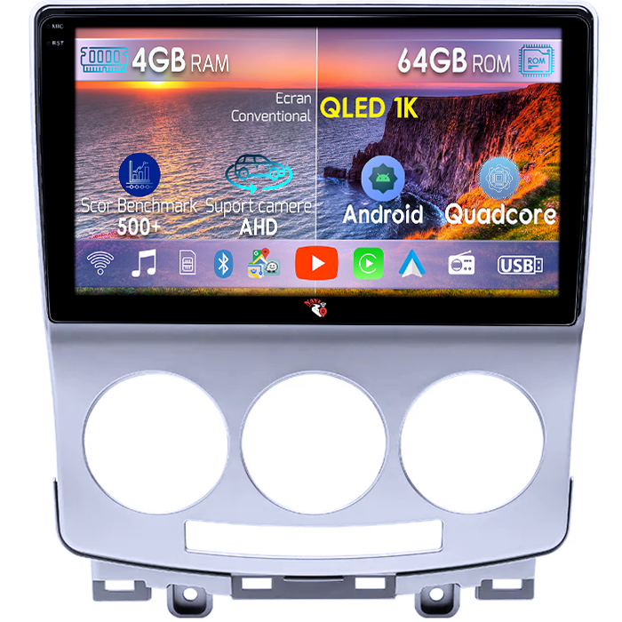 Navigatie dedicata Mazda 5 2005-2010, 4GB RAM 64GB ROM, Octacore, Android 14, Display QLED 1K 9", Carplay&Android Auto, SIM 4G, Ventilator Activ [1]