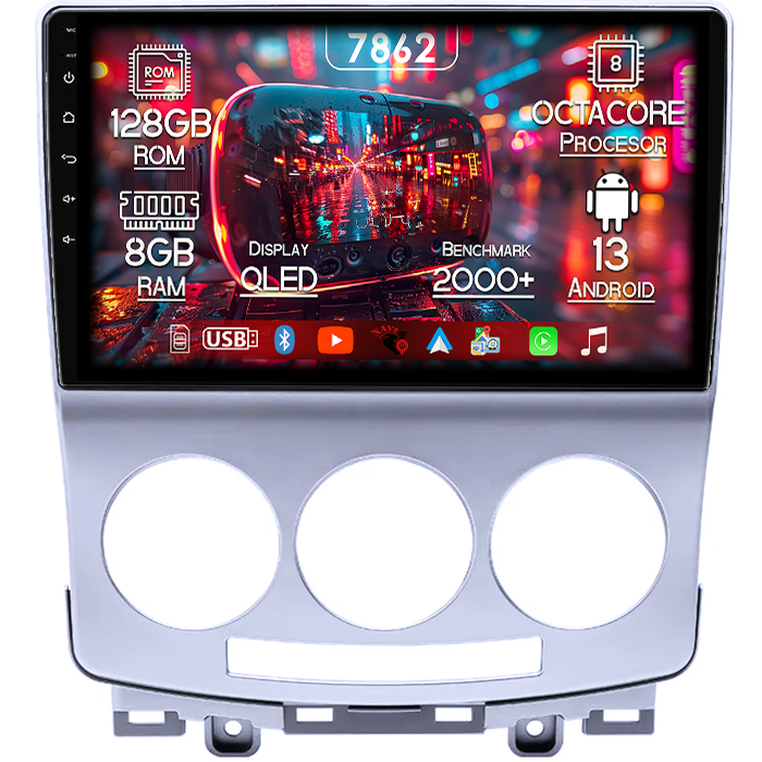 Navigatie dedicata Mazda 5 2005-2010, 8GB RAM 128GB ROM, Octacore, Platforma 7862,Android 13, Display QLED 9”, Suporta camera 360º, DSP, Carplay&Android Auto, SIM 4G, Ventilator Activ [1]