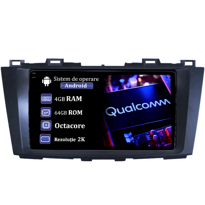 Navigatie dedicata Mazda 5 2010-2015, 4GB RAM 64GB ROM, Procesor Qualcomm Octacore, Android 14, Rezolutie 2K, Display QLED 9", DSP, Carplay&Android Auto, SIM 4G [1]