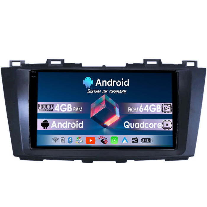 Navigatie dedicata Mazda 5 2010-2015, 4GB RAM 64GB ROM, Quad Core, Display 9" QLED 1K, Carplay, Android 14, Bluetooth, Magazin Play, Suport Camere AHD [4]