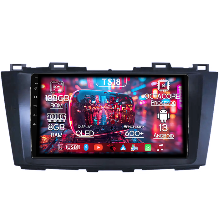 Navigatie dedicata Mazda 5 2010-2015, 8GB RAM 128GB ROM, Octacore, Platforma TS18, Android 13, Display QLED 9”, Suporta camera 360º, DSP, Carplay&Android Auto, SIM 4G, Ventilator Activ [1]