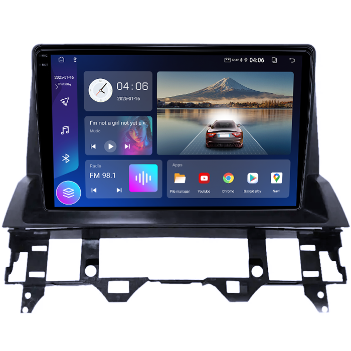 Navigatie dedicata Mazda 6 2002-2008, 4GB RAM 64GB ROM, Quad Core, Display 9" QLED 1K, Carplay, Android 14, Bluetooth, Magazin Play, Suport Camere AHD [3]