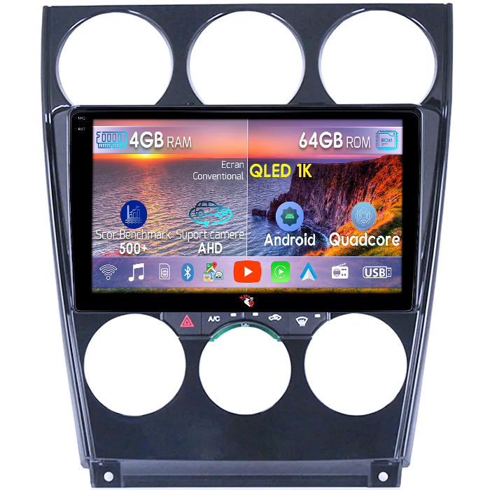 Navigatie dedicata Mazda 6 2004-2015, 4GB RAM 64GB ROM, Octacore, Android 14, Display QLED 1K 9", Carplay&Android Auto, SIM 4G, Ventilator Activ [1]