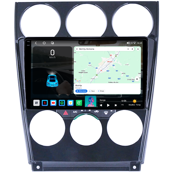 Navigatie dedicata Mazda 6 2004-2015, 8GB RAM 128GB ROM, Octacore, Platforma TS18, Android 14, Display QLED 9", Suporta camera 360", DSP, Carplay&Android Auto, SIM 4G, Ventilator Activ [2]