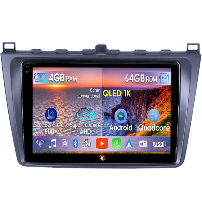 Navigatie dedicata Mazda 6 2008-2012, 4GB RAM 64GB ROM, Octacore, Android 14, Display QLED 1K 9", Carplay&Android Auto, SIM 4G, Ventilator Activ [1]