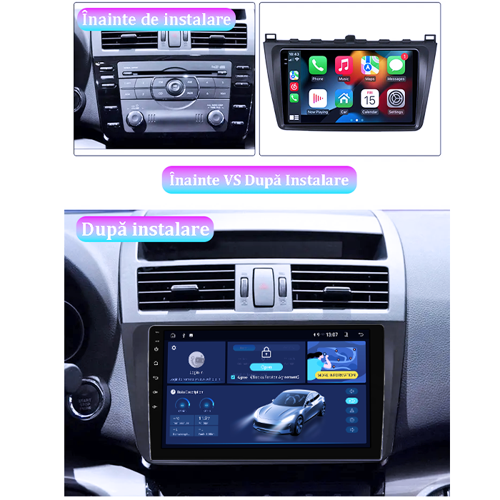 Navigatie dedicata Mazda 6 2008-2013, 8GB RAM 128GB ROM, Octacore, Platforma 7862,Android 13, Display QLED 9”, Suporta camera 360º, DSP, Carplay&Android Auto, SIM 4G, Ventilator Activ [5]