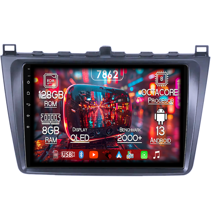 Navigatie dedicata Mazda 6 2008-2013, 8GB RAM 128GB ROM, Octacore, Platforma 7862,Android 13, Display QLED 9”, Suporta camera 360º, DSP, Carplay&Android Auto, SIM 4G, Ventilator Activ [1]