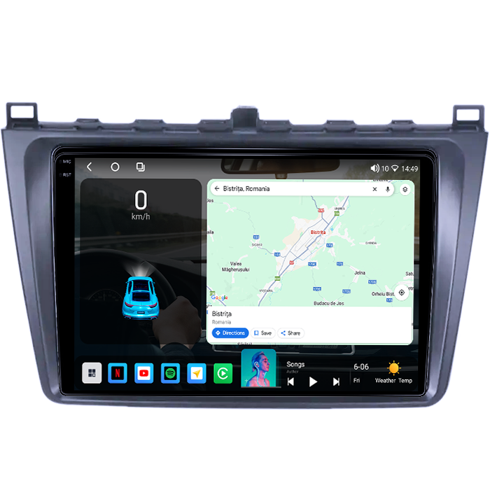 Navigatie dedicata Mazda 6 2008-2014, 4GB RAM 64GB ROM, Octacore, Android 14, Display QLED 1K 9", Carplay&Android Auto, SIM 4G, Ventilator Activ [2]