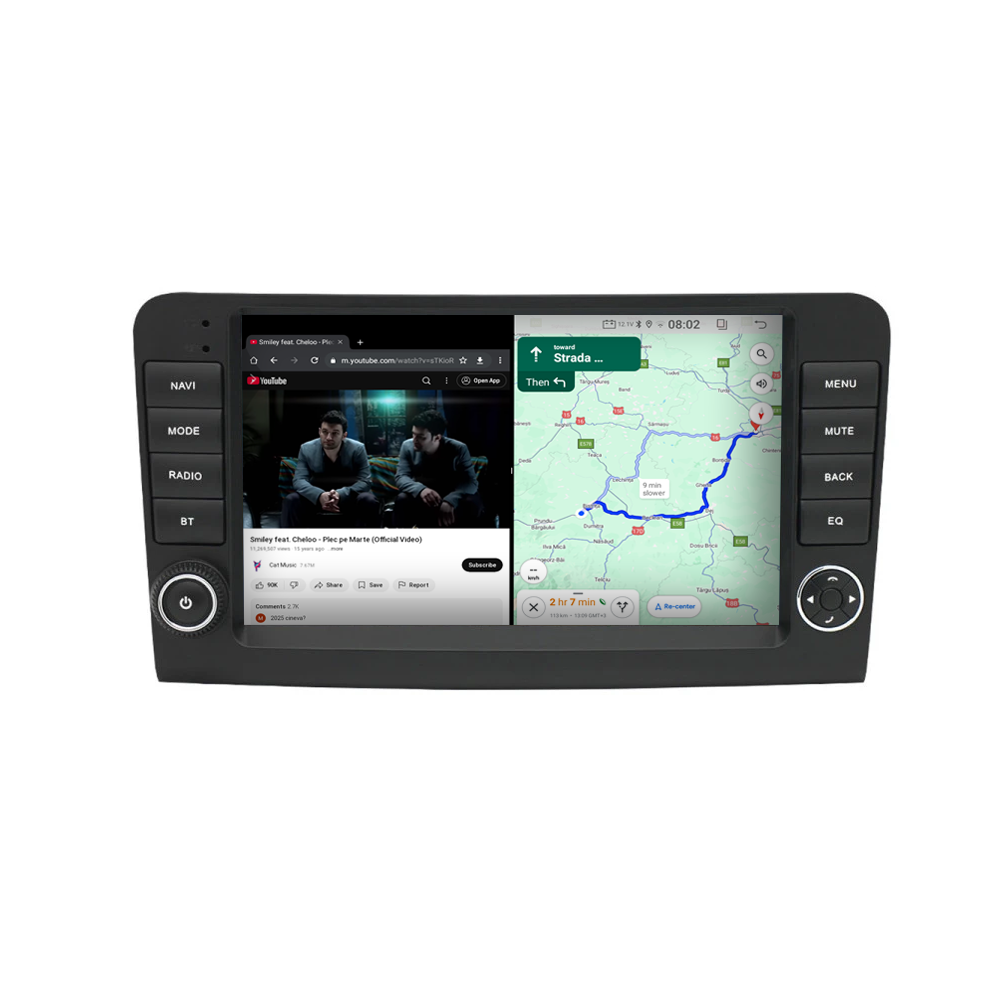 Navigatie dedicata Mercedes ML Butoane W164 2005-2012, 4GB Ram 64GB Rom Procesor Qualcomm Octacore, Android 14, Rezolutie 2K, Display QLED 9", DSP, Carplay&Android Auto, SIM [2]
