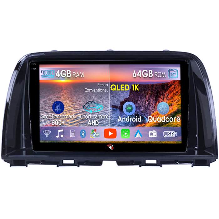 Navigatie dedicata Mazda 6 III 2012-2017, 4GB RAM 64GB ROM, Octacore, Android 14, Display QLED 1K 9", Carplay&Android Auto, SIM 4G, Ventilator Activ [1]