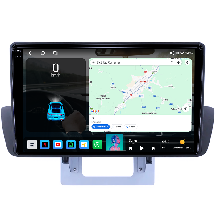 Navigatie dedicata Mazda BT-50 2012-2018, 4GB RAM 64GB ROM, Octacore, Android 14, Display QLED 1K 9", Carplay&Android Auto, SIM 4G, Ventilator Activ [2]