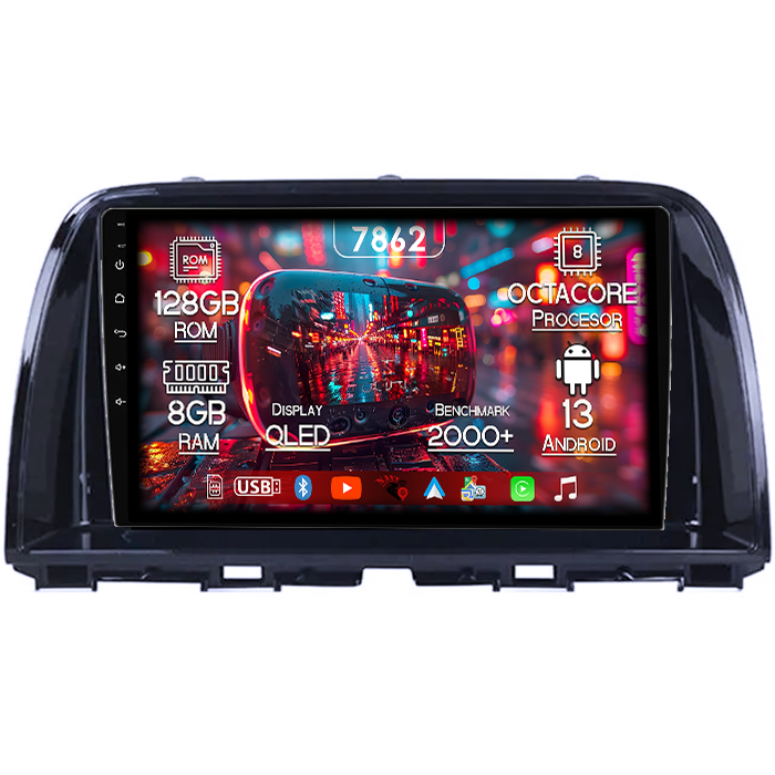 Navigatie dedicata Mazda CX-5 2012-2015, 8GB RAM 128GB ROM, Octacore, Platforma 7862,Android 13, Display QLED 9”, Suporta camera 360º, DSP, Carplay&Android Auto, SIM 4G, Ventilator Activ [1]