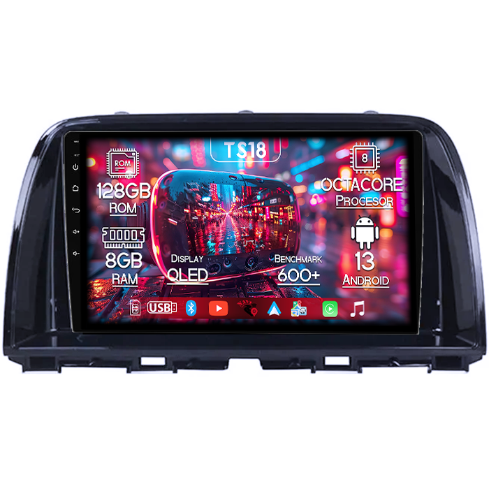Navigatie dedicata Mazda CX-5 2012-2015, 8GB RAM 128GB ROM, Octacore, Platforma TS18, Android 13, Display QLED 9”, Suporta camera 360º, DSP, Carplay&Android Auto, SIM 4G, Ventilator Activ [1]