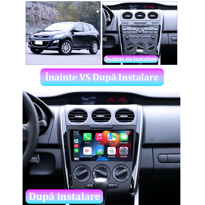 Navigatie dedicata Mazda CX 7 2008-2015, 4GB RAM 64GB ROM, Procesor Qualcomm Octacore, Android 14, Rezolutie 2K, Display QLED 9", DSP, Carplay&Android Auto, SIM 4G [6]