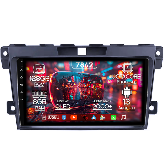 Navigatie dedicata Mazda CX 7 2008-2015, 8GB RAM 128GB ROM, Octacore, Platforma 7862,Android 13, Display QLED 9”, Suporta camera 360º, DSP, Carplay&Android Auto, SIM 4G, Ventilator Activ [1]