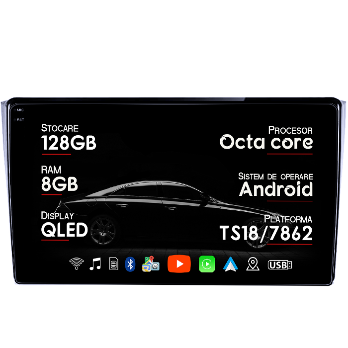 Navigatie dedicata Mazda CX-9 2006-2016, 8GB RAM 128GB ROM, Octacore, Platforma TS18, Android 14, Display QLED 10", Suporta camera 360", DSP, Carplay&Android Auto, SIM 4G, Ventilator Activ [1]