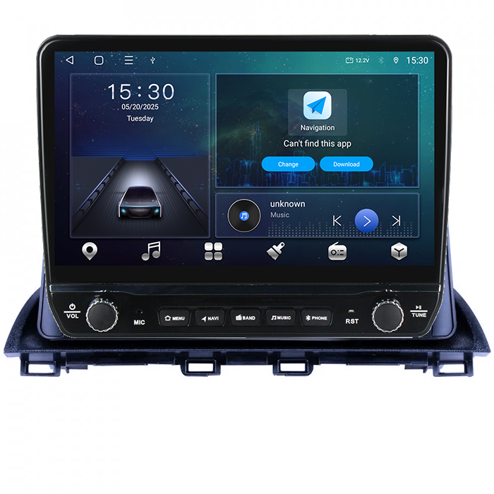 Navigatie dedicata Mazda 3 2013-2019 Tesla cu butoane rotative model 2024, 4GB RAM 64GB ROM, Procesor Quadcore, Android 14, Display QLED 10", DSP, Carplay&Android Auto [6]