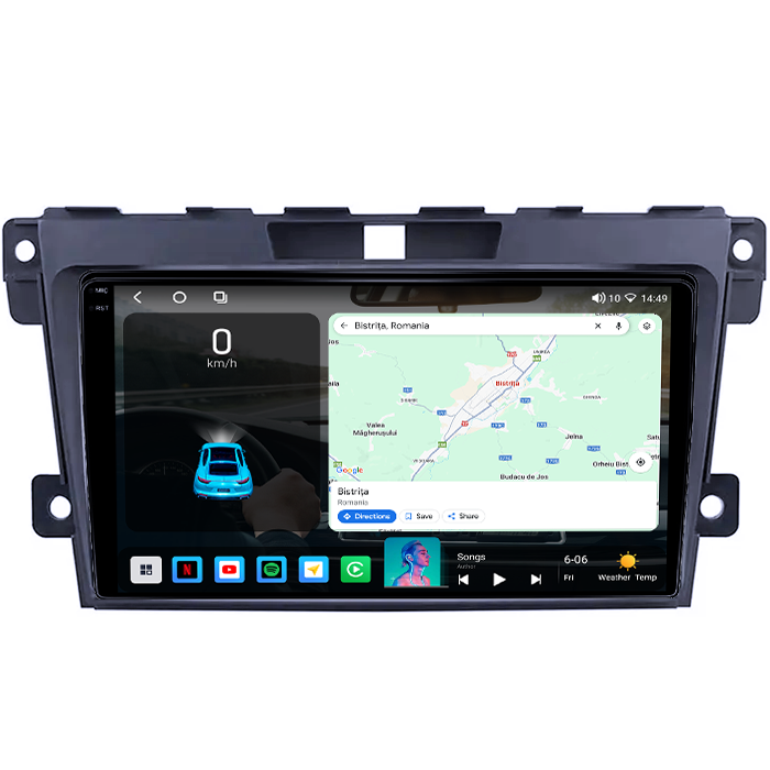 Navigatie dedicata Mazda CX7 2008-2015, 4GB RAM 64GB ROM, Octacore, Android 14, Display QLED 1K 9", Carplay&Android Auto, SIM 4G, Ventilator Activ [2]