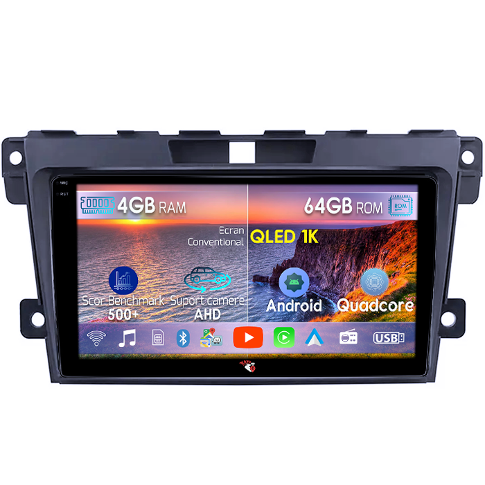 Navigatie dedicata Mazda CX7 2008-2015, 4GB RAM 64GB ROM, Octacore, Android 14, Display QLED 1K 9", Carplay&Android Auto, SIM 4G, Ventilator Activ [1]