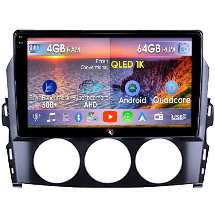 Navigatie dedicata Mazda MX-5 2008-2015, 4GB RAM 64GB ROM, Octacore, Android 14, Display QLED 1K 9", Carplay&Android Auto, SIM 4G, Ventilator Activ [1]
