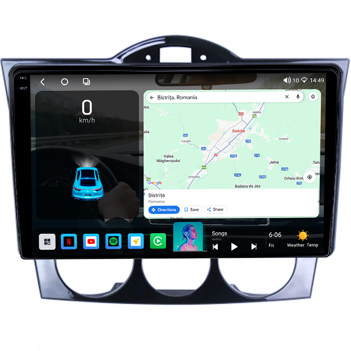 Navigatie dedicata Mazda RX-8 2008-2021, 4GB RAM 64GB ROM, Octacore, Android 14, Display QLED 1K 9", Carplay&Android Auto, SIM 4G, Ventilator Activ [2]