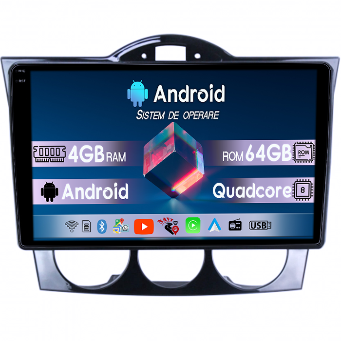 Navigatie dedicata Mazda RX-8 2008-2021, 4GB RAM 64GB ROM, Quad Core, Display 9" QLED 1K, Carplay, Android 14, Bluetooth, Magazin Play, Suport Camere AHD [1]