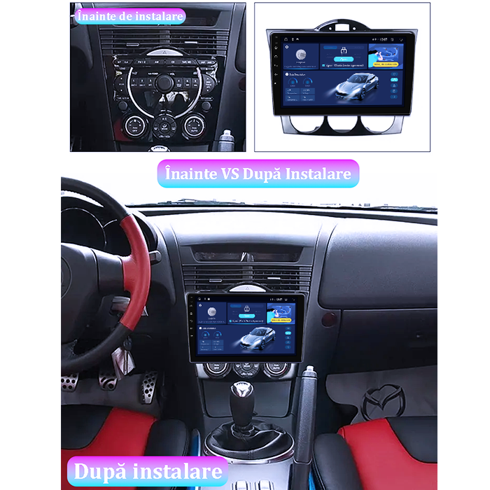 Navigatie dedicata Mazda RX-8 2008-2021, 8GB RAM 128GB ROM, Octacore, Platforma 7862,Android 13, Display QLED 9”, Suporta camera 360º, DSP, Carplay&Android Auto, SIM 4G, Ventilator Activ [5]