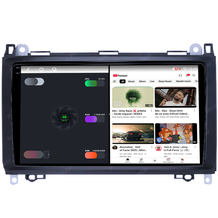 Navigatie dedicata Mercedes-Benz, 12GB RAM 256/512GB ROM, Android 14, Rezolutie 2K, Display QLED 9", DSP, Carplay&Android Auto, SIM 4G, Ventilator Activ, Suport Camere 360 [2]