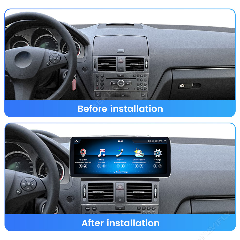 Navigatie dedicata Mercedes Benz C Class W204 2007-2009, NTG 4.0, 8GB RAM 64GB ROM, Procesor Qualcomm Octacore, Android 14, Rezolutie 2K, Display QLED 12.3", DSP, Carplay&Android Auto, SIM [2]