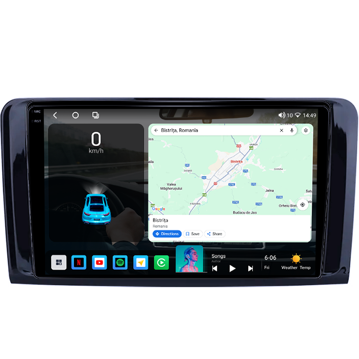 Navigatie dedicata Mercedes Benz ML PX6, 4GB RAM 64GB ROM, Octacore, Android 14, Display QLED 1K 9", Carplay&Android Auto, SIM 4G, Ventilator Activ [2]
