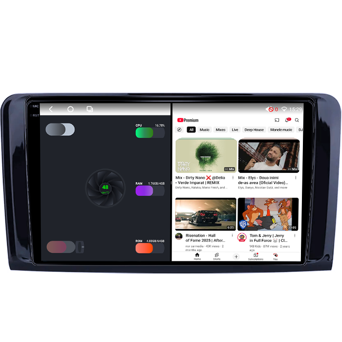 Navigatie dedicata Mercedes Benz ML PX6, 4GB RAM 64GB ROM, Octacore, Android 14, Display QLED 1K 9", Carplay&Android Auto, SIM 4G, Ventilator Activ [3]