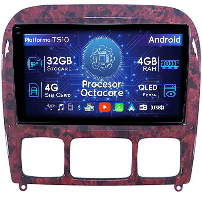 Navigatie dedicata Mercedes-Benz S-class, 4GB RAM 32GB ROM, Octacore, Android 14, Display QLED 1K 9", DSP, Carplay&Android Auto, SIM 4G, Bluetooth, Ventilator Activ [1]