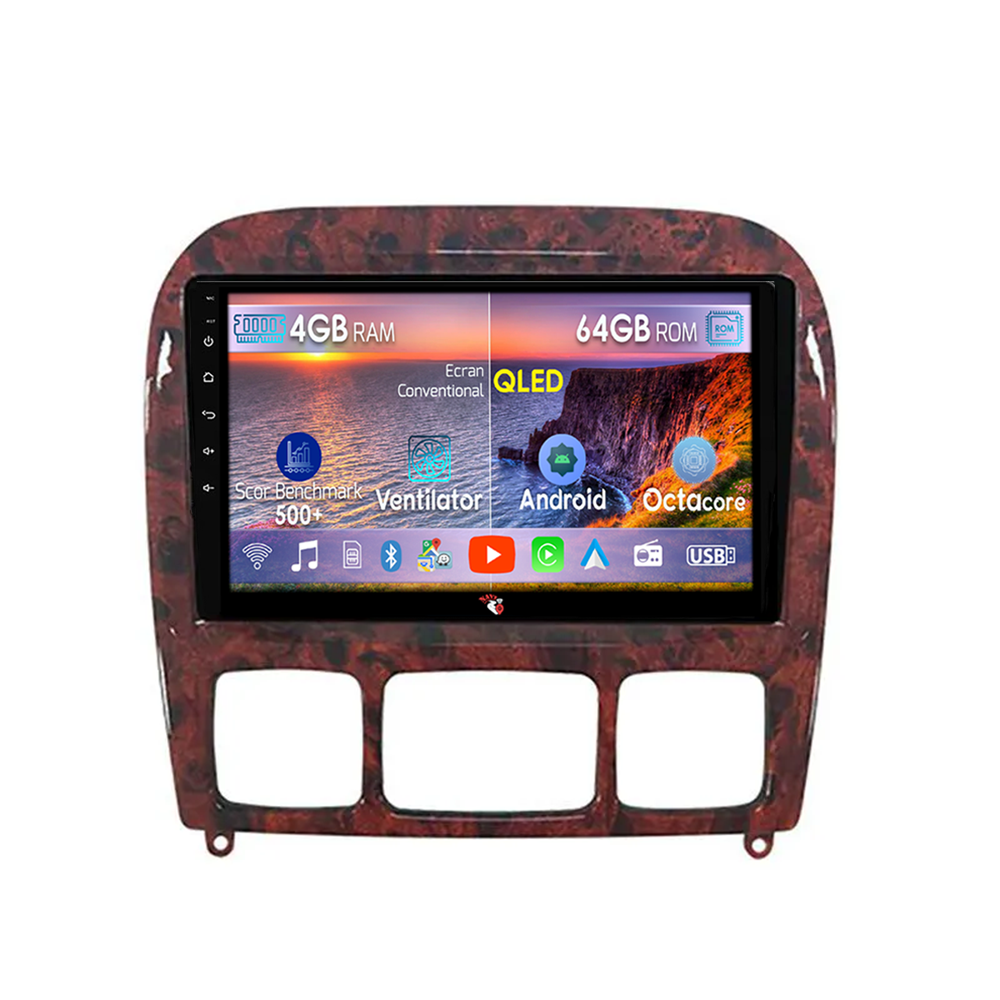Navigatie dedicata Mercedes-Benz S-class, 4GB RAM 64GB ROM, Octacore, Android 13, Display QLED 9", DSP, Carplay, Android Auto, Internet, Youtube, Waze, WIFI, Bluetooth [1]