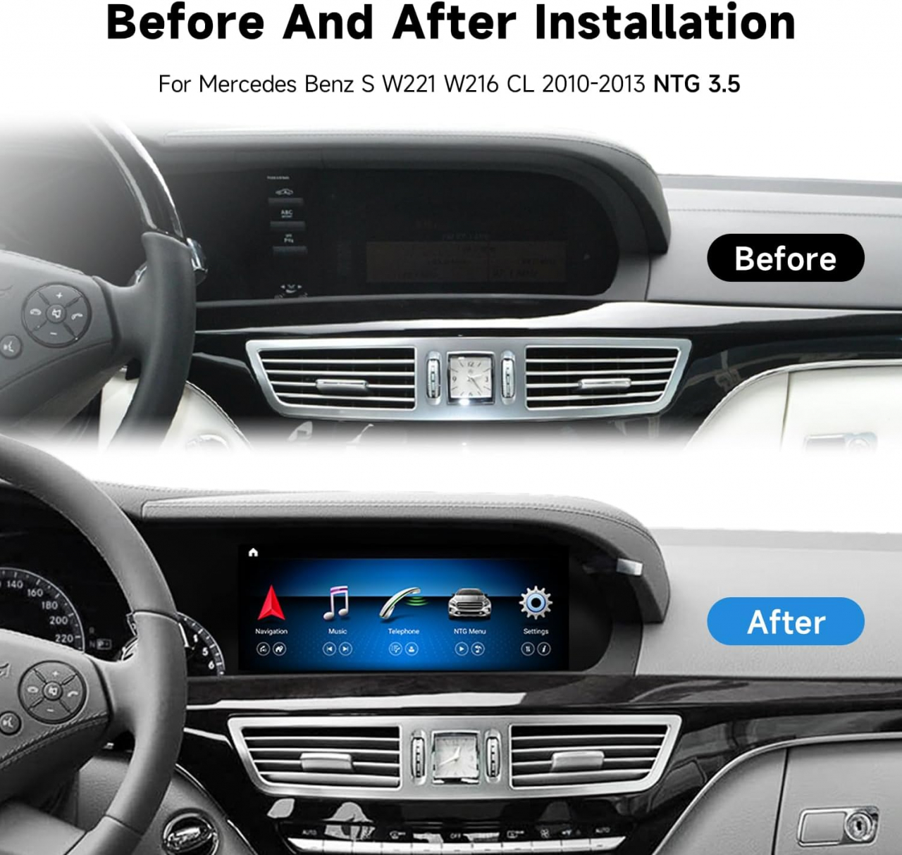 Navigatie dedicata Mercedes Benz S-Class W211 2010-2013, 6GB RAM , Octacore,Android 13, Display QLED 10.25”, Suporta camera 360º, DSP, Carplay&Android Auto, SIM 4G, Ventilator Activ [3]