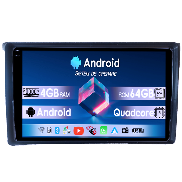 Navigatie dedicata Mercedes-Benz Vito 2003-2006, 4GB RAM 64GB ROM, Quadcore, Android 14, Display QLED 1K, 9", DSP, Carplay&Android Auto, Suport camere AHD [1]