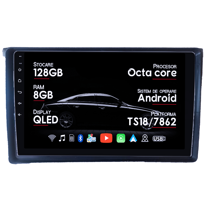 Navigatie dedicata Mercedes-Benz Vito 2003-2006, 8GB RAM 128GB ROM, Octacore, Platforma TS18, Android 14, Display QLED 9”, Suporta camera 360º, DSP, Carplay&Android Auto, SIM 4G, Ventilator Activ [1]