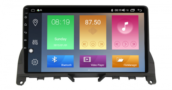 Navigatie dedicata Mercedes Benz W204 ,C-Class din 2006 - 2012, 4 GB RAM 32 ROM, Android 13, Display QLED, 9", DSP, Carplay, Android Auto, Internet, Youtube , Waze , WI-FI , USB , Blu [4]
