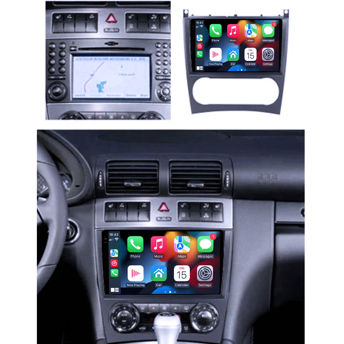 Navigatie dedicata Mercedes C-Class W203 2003-2007, 8GB RAM 128GB ROM, Octacore, Platforma 7862, Android 14, Display QLED 9" 2K, Suporta camera 360", DSP, Carplay&And [4]