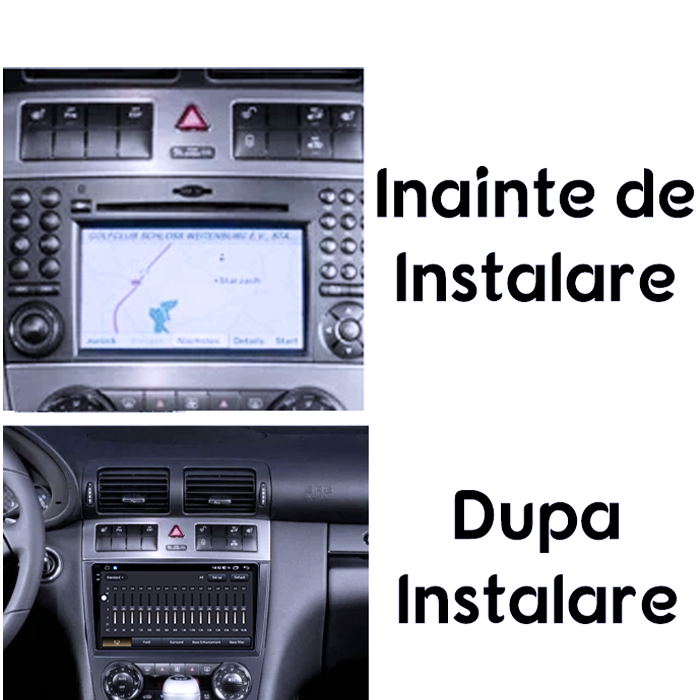 Navigatie dedicata Mercedes C-Class W203 2003-2007 Tesla cu butoane rotative model 2024, 4GB RAM 64GB ROM, Procesor Quadcore, Android 14, Display QLED 10", DSP, Carplay&Android Auto [8]