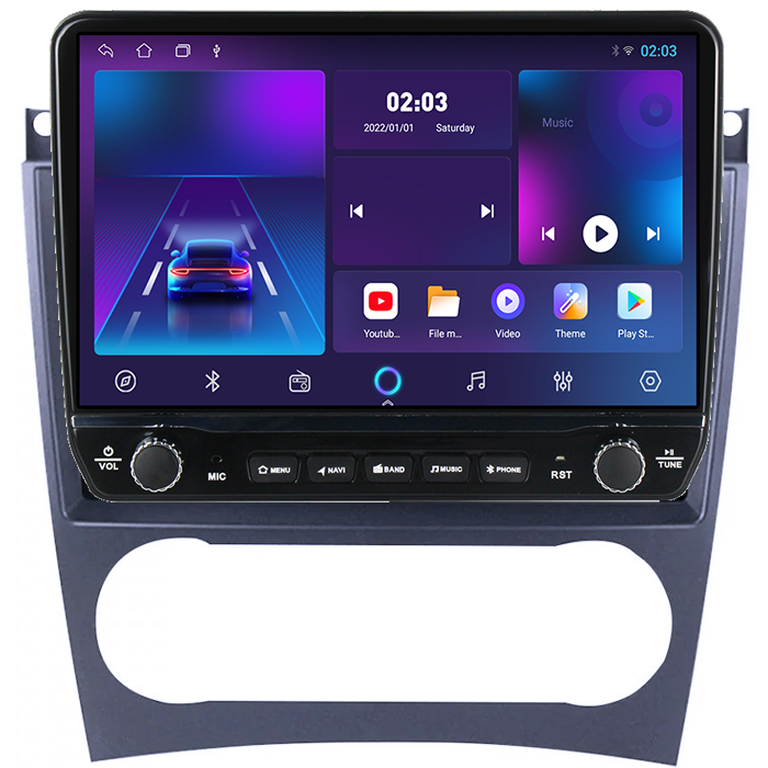 Navigatie dedicata Mercedes C-Class W203 2003-2007 Tesla cu butoane rotative model 2024, 4GB RAM 64GB ROM, Procesor Quadcore, Android 14, Display QLED 10", DSP, Carplay&Android Auto [6]