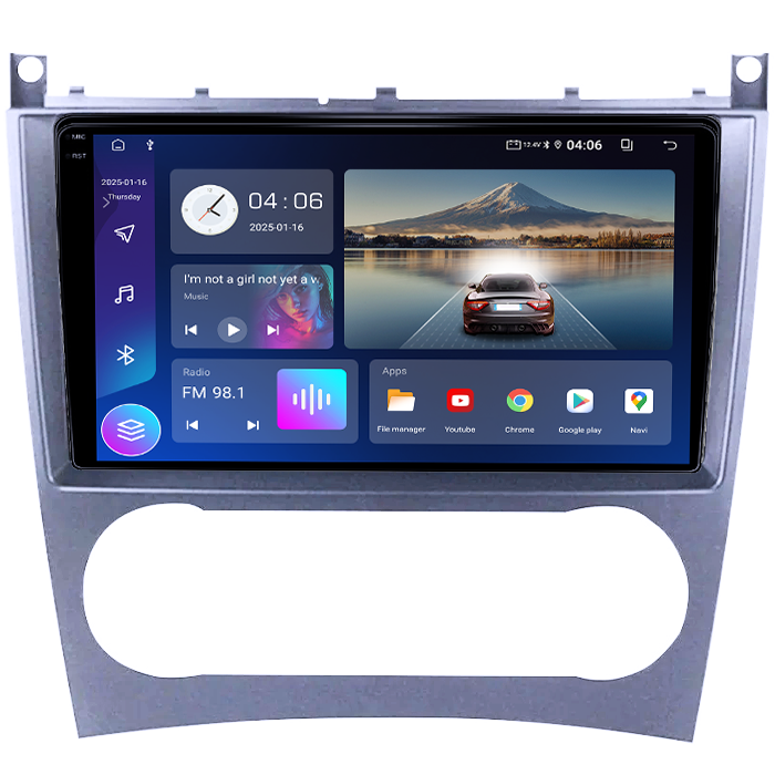 Navigatie dedicata Mercedes C-Class W203 2003-2007, 4GB RAM 64GB ROM, Quadcore, Android 14, Display QLED 1K, 9", DSP, Carplay&Android Auto, Suport camere AHD [2]