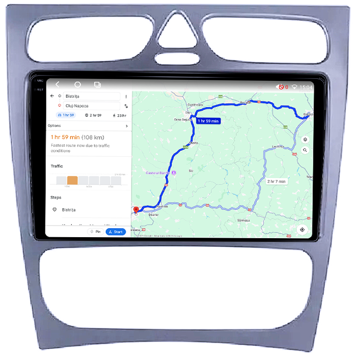 Navigatie dedicata Mercedes C-Class W203 2000-2003 4 Usi, 8GB RAM 128GB ROM, Octacore, Platforma TS18, Android 14, Display QLED 9", Suporta camera 360", DSP, Carplay&Android [4]