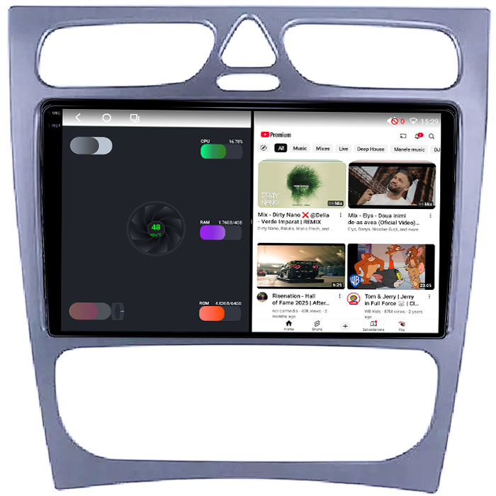 Navigatie dedicata Mercedes C-Class W203 2000-2003 4 Usi, 8GB RAM 128GB ROM, Octacore, Platforma TS18, Android 14, Display QLED 9", Suporta camera 360", DSP, Carplay&Android [3]