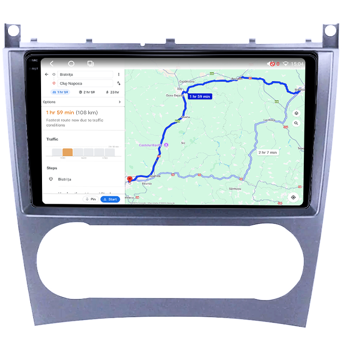 Navigatie dedicata Mercedes C-Class W203/ CLK C209 2004-2007 2 Usi, 4GB RAM 32GB ROM, Octacore, Android 14, Display QLED  9", DSP, Carplay&Android Auto, SIM 4G, Bluetooth, Ventilator activ [4]
