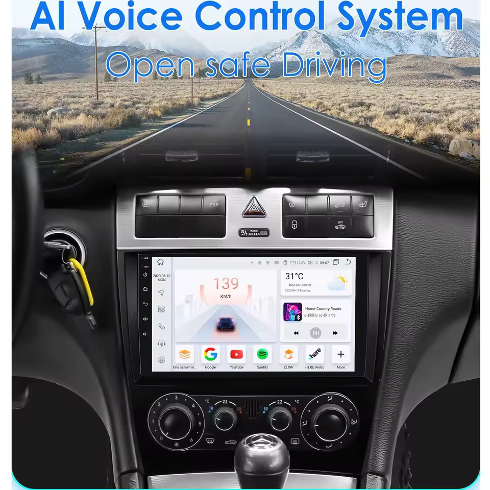 Navigatie dedicata Mercedes C Class W203 CLK Auto in 2 usi W209 2003-2009 4GB RAM 64GB ROM, Quad Core, Display 9" QLED 1K, Carplay, Android 14, Bluetooth, Magazin Play, Suport Camere AHD [2]