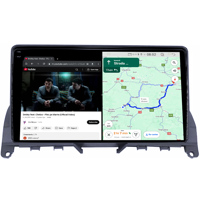 Navigatie dedicata Mercedes C Class W204 2006-2012, 4GB RAM 64GB ROM, Quad Core, Display 9" QLED 1K, Carplay, Android 14, Bluetooth, Magazin Play, Suport Camere AHD [6]