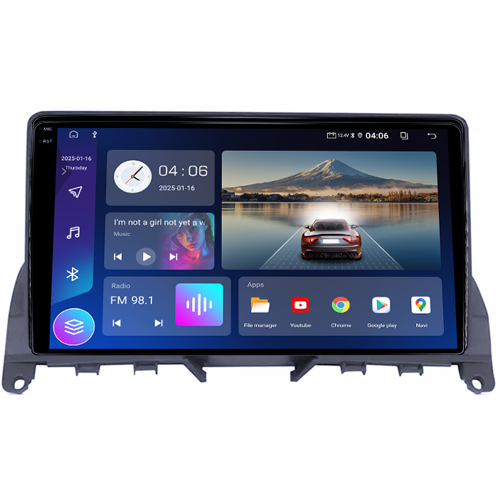 Navigatie dedicata Mercedes C Class W204 2006-2012, 4GB RAM 64GB ROM, Quad Core, Display 9" QLED 1K, Carplay, Android 14, Bluetooth, Magazin Play, Suport Camere AHD [2]