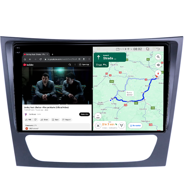 Navigatie dedicata Mercedes E Class W211, CLS W219, 4GB RAM 64GB ROM, Quad Core, Display 9" QLED 1K, Carplay, Android 14, Bluetooth, Magazin Play, Suport Camere AHD [6]