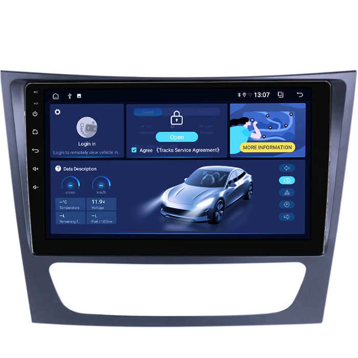 Navigatie dedicata Mercedes E Class W211, CLS W219, 8GB RAM 128GB ROM, Octacore, Platforma TS18, Android 13, Display QLED 9”, Suporta camera 360º, DSP, Carplay&Android Auto, SIM 4G, Ventilator Activ [2]